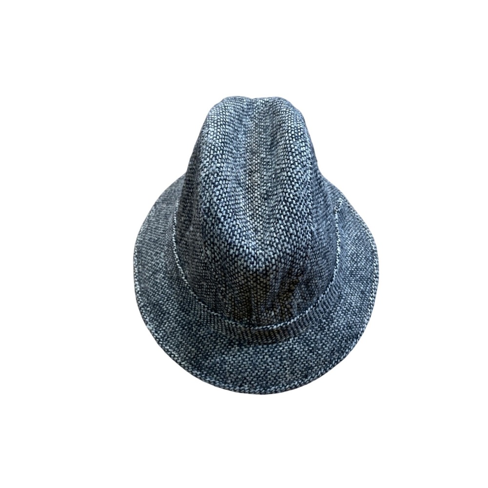 Mens Textured Wool‎ Blend Fedora Hat Charcoal Gray Classic GrandpaStyle